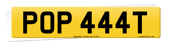 Registration number POP 444T